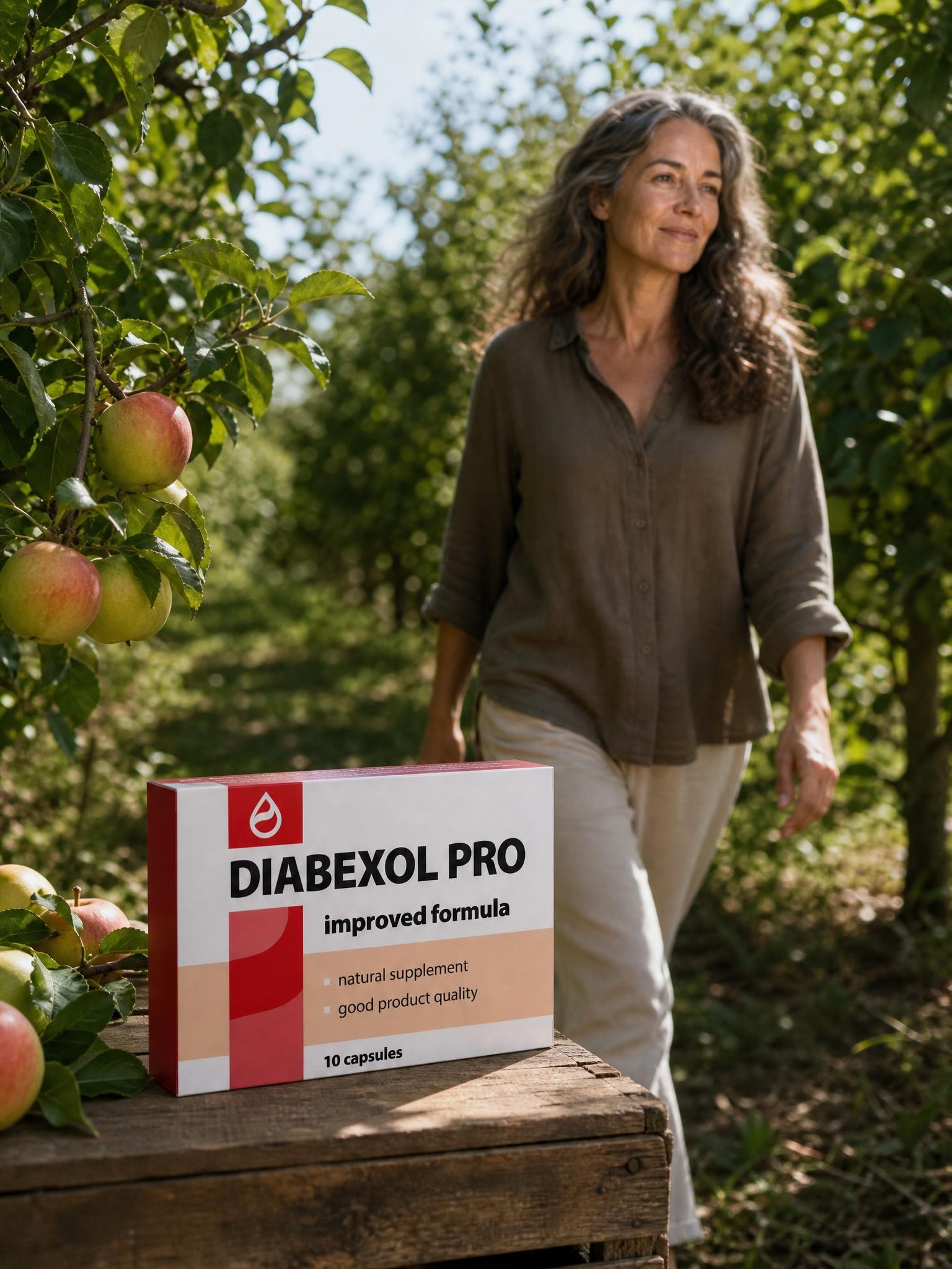 Diabexol Pro — человек с продуктом на природе