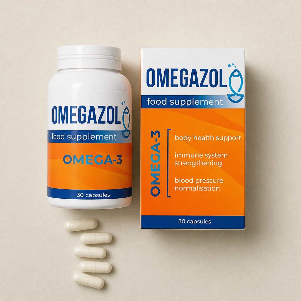 Omegazol — упаковка на нейтральном фоне